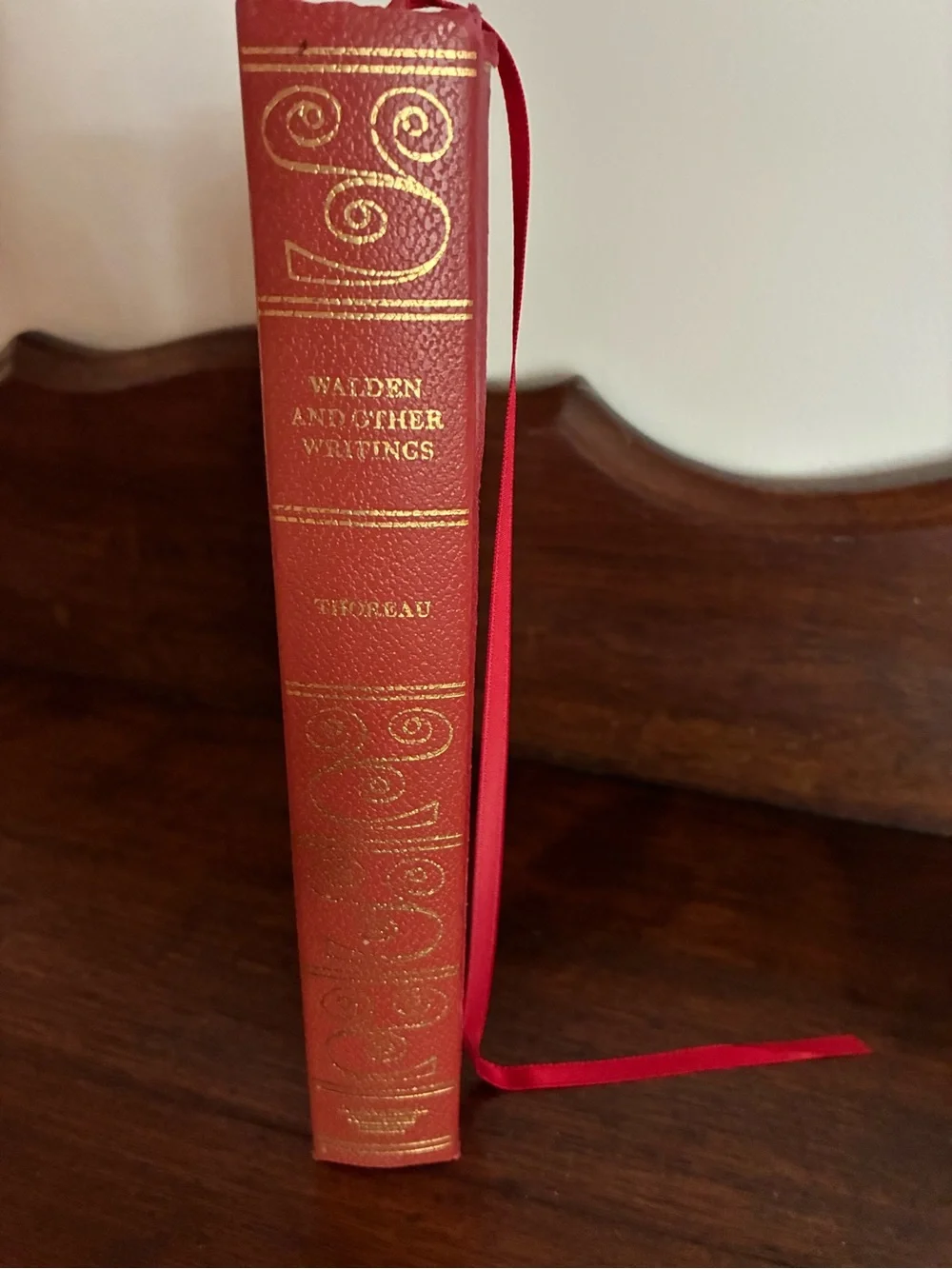 Vintage Walden And Other Writings Collectible Book by Thoreau Red & Gold